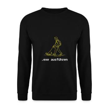 exe ausführen Sys ADMIN Systemadministrator Nerd - Unisex Pullover - Schwarz - Vorne - Alina (178cm) & Michal (187cm)