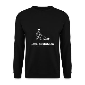 Admin Exe Ausführen - Unisex Pullover - Schwarz - Vorne - Alina (178cm) & Michal (187cm)