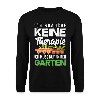 Keine Therapie Nur Garten - Unisex Pullover - Schwarz - Vorne - Alina (178cm) & Michal (187cm)