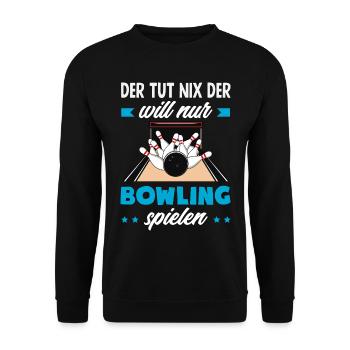 Will Nur Bowling Spielen Spieler - Unisex Pullover - Schwarz - Vorne - Alina (178cm) & Michal (187cm)