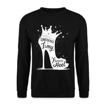 Confidence is my favorite Heel - High Heel Silhoue - Unisex Pullover - Schwarz - Vorne - Alina (178cm) & Michal (187cm)