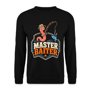 Master Baiter Angel-Wortspiel - Unisex Pullover - Schwarz - Vorne - Alina (178cm) & Michal (187cm)