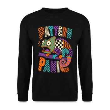 Pattern Panic Chameleon - Unisex Sweatshirt - black - Front - Alina (178cm) & Michal (187cm)