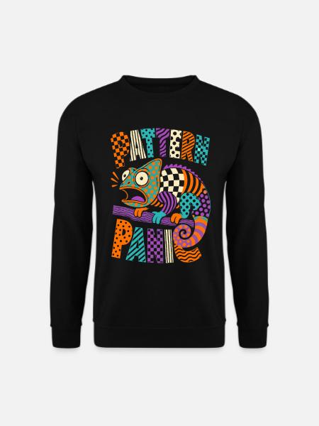 Pattern Panic Chamäleon - Unisex Pullover - Schwarz