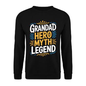 Großvater-Helden-Mythos-Legende - Unisex Pullover - Schwarz - Vorne - Alina (178cm) & Michal (187cm)