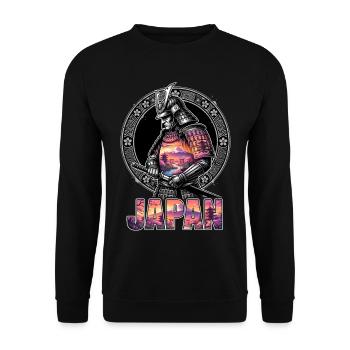 Japan Samurai Shogun Fuji - Unisex Pullover - Schwarz - Vorne - Alina (178cm) & Michal (187cm)