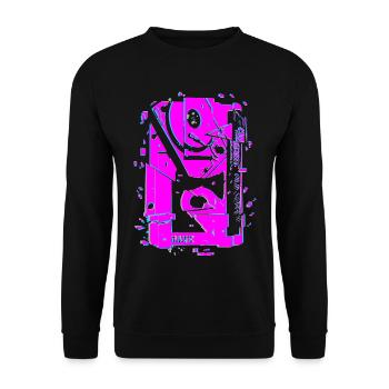 Techno Rave Tape Neon Lautsprecher - Unisex Pullover - Schwarz - Vorne - Alina (178cm) & Michal (187cm)