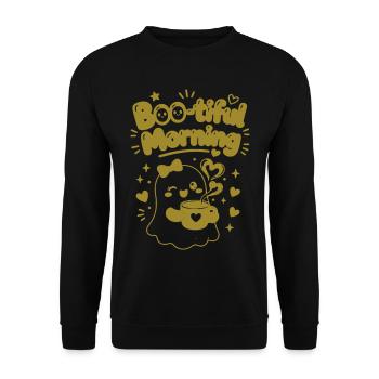 Boo Beautiful Mommy Halloween - Unisex Pullover - Schwarz - Vorne - Alina (178cm) & Michal (187cm)