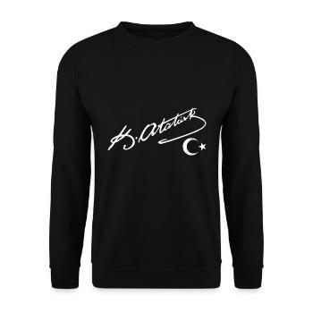 Mustafa Kemal Atatürk Istanbul Türkiye Ataturk - Sweat-shirt Unisexe - noir - Devant - Alina (178cm) & Michal (187cm)