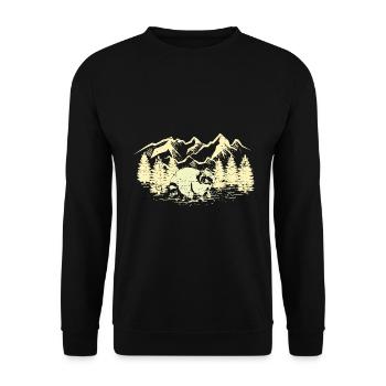 Ratons laveurs cadeau raton laveur - Sweat-shirt Unisexe - noir - Devant - Alina (178cm) & Michal (187cm)