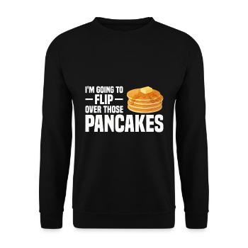 Pancake Koch | Pfannkuchen Ahornsirup Geschenke - Unisex Pullover - Schwarz - Vorne - Alina (178cm) & Michal (187cm)