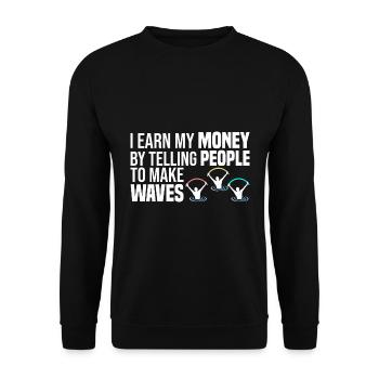 Water Aerobics | Wassergymnastik Lehrer Geschenk - Unisex Pullover - Schwarz - Vorne - Alina (178cm) & Michal (187cm)