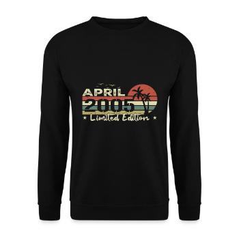 Vintage April 19th Anniversary Born 2005 Vibe - Unisex Sweatshirt - black - Front - Alina (178cm) & Michal (187cm)