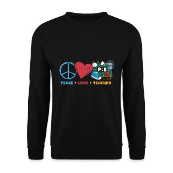 Vintage Peace Love Professeur d’éducation physique Une forme physique - Sweat-shirt Unisexe - noir - Devant - Alina (178cm) & Michal (187cm)