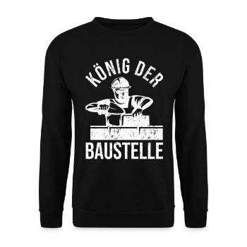 Maurer Maurermeister Bauarbeiter Handwerker - Unisex Pullover - Schwarz - Vorne - Alina (178cm) & Michal (187cm)