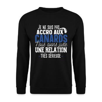 Canard Caneton Animal Cadeau Humour Chasseur - Sweat-shirt Unisexe - noir - Devant - Alina (178cm) & Michal (187cm)