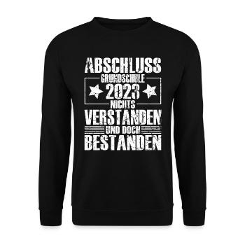 Abschluss 2023 Grundschule - Unisex Pullover - Schwarz - Vorne - Alina (178cm) & Michal (187cm)