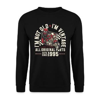 1995 Vintage Motorcycle Birthday Gift - Unisex Sweatshirt - black - Front - Alina (178cm) & Michal (187cm)