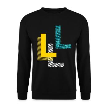 Buchstabe L - Unisex Pullover - Schwarz - Vorne - Alina (178cm) & Michal (187cm)