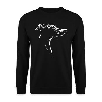 Italienisches Windspiel Silhouette Hunde Wilsigns - Unisex Pullover - Schwarz - Vorne - Alina (178cm) & Michal (187cm)