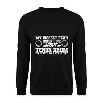 Tenor Schlagzeuger | Tenortrommel Band Geschenk - Unisex Pullover - Schwarz - Vorne - Alina (178cm) & Michal (187cm)
