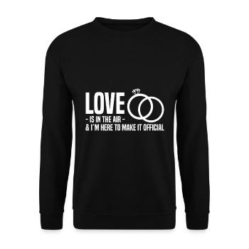 Hochzeit Geschenk Trauungsleiter Priester Pfarrer - Unisex Pullover - Schwarz - Vorne - Alina (178cm) & Michal (187cm)