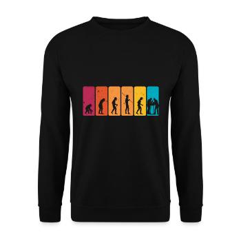 Vintage Arm Wrestling Human Evolution An Arm - Unisex Pullover - Schwarz - Vorne - Alina (178cm) & Michal (187cm)