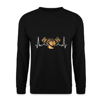 Retro House Painting Heartbeat A Professional - Unisex Sweatshirt - black - Front - Alina (178cm) & Michal (187cm)
