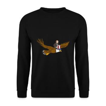 USA Flagge | Patriot Patriotismus Amerika Geschenk - Unisex Pullover - Schwarz - Vorne - Alina (178cm) & Michal (187cm)