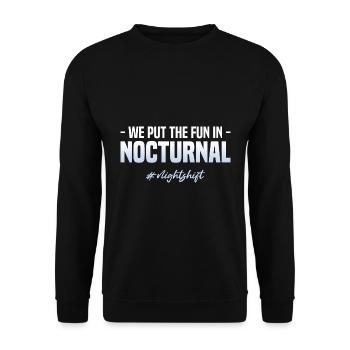 Nachtschicht - Unisex Pullover - Schwarz - Vorne - Alina (178cm) & Michal (187cm)