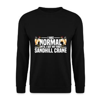 Kanadakranich | Kanadischer Kranich Vogel Geschenk - Unisex Pullover - Schwarz - Vorne - Alina (178cm) & Michal (187cm)