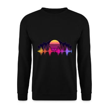 Equalizer Music Gift Vaporwave Soundwave - Unisex Sweatshirt - black - Front - Alina (178cm) & Michal (187cm)