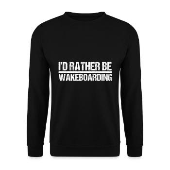 I would rather wakeboard wakeboard wakesurfing - Unisex Sweatshirt - black - Front - Alina (178cm) & Michal (187cm)