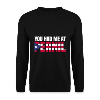 Puerto Rico | Puerto Ricaner Flagge Geschenkideen - Unisex Pullover - Schwarz - Vorne - Alina (178cm) & Michal (187cm)
