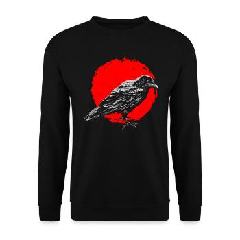 Occult Raven Raven Bird Crow Nordic Satanic - Unisex Sweatshirt - black - Front - Alina (178cm) & Michal (187cm)