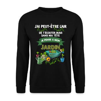 Jardinage humour jardin métier jardinier - Sweat-shirt Unisexe - noir - Devant - Alina (178cm) & Michal (187cm)