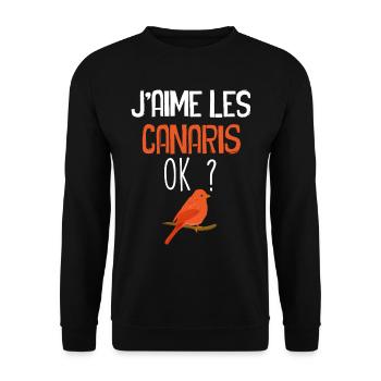 J'Aimes Les Canaris Ok ? - Sweat-shirt Unisexe - noir - Devant - Alina (178cm) & Michal (187cm)