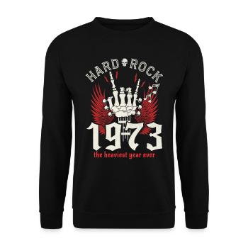 Jahrgang 1973 Musikerfest 50-jähriges Jubiläum - Unisex Pullover - Schwarz - Vorne - Alina (178cm) & Michal (187cm)