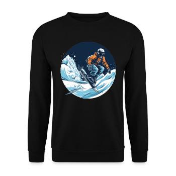 Snowboarding or skiing and then après ski - Unisex Sweatshirt - black - Front - Alina (178cm) & Michal (187cm)