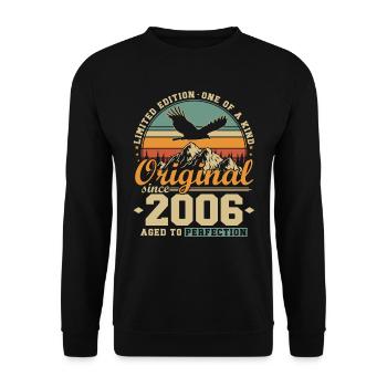 Original Since 2006 Vintage Birthday Gift - Unisex Sweatshirt - black - Front - Alina (178cm) & Michal (187cm)