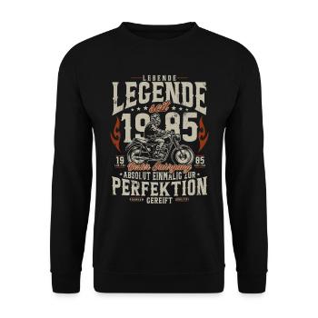 Légende vivante 1985 anniversaire moto cadeau - Sweat-shirt Unisexe - noir - Devant - Alina (178cm) & Michal (187cm)