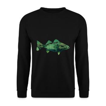 Nature Trees Fishing Forest Fisherman Gift Fish - Unisex Sweatshirt - black - Front - Alina (178cm) & Michal (187cm)