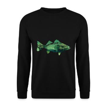 Nature Lovers Trees Fishing Gift Forest Fish - Unisex Sweatshirt - black - Front - Alina (178cm) & Michal (187cm)