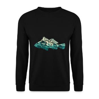 Nature Pêche Forêt Pêche Arbres Cadeau Poisson - Sweat-shirt Unisexe - noir - Devant - Alina (178cm) & Michal (187cm)