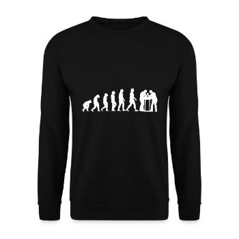 Funny Arm Wrestling Human Evolution For Arm - Unisex Sweatshirt - black - Front - Alina (178cm) & Michal (187cm)