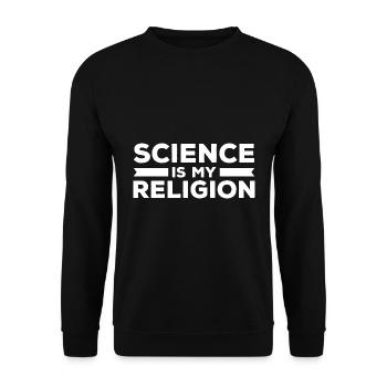 Atheisten Sprüche | Atheismus Skeptiker Geschenke - Unisex Pullover - Schwarz - Vorne - Alina (178cm) & Michal (187cm)