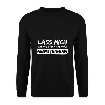 lass mich reinsteigern spruch geschenk idee wut - Unisex Pullover - Schwarz - Vorne - Alina (178cm) & Michal (187cm)