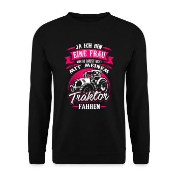 TRACKTOR Fahrerin - Unisex Pullover - Schwarz - Vorne - Alina (178cm) & Michal (187cm)