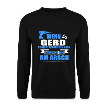 GERD -Geschenk - Unisex Pullover - Schwarz - Vorne - Alina (178cm) & Michal (187cm)