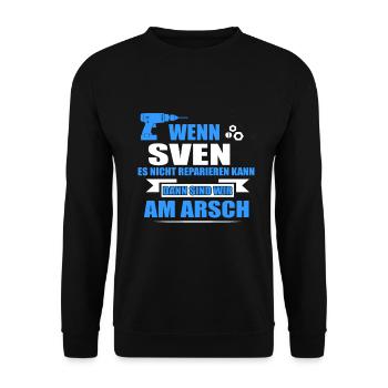 SVEN -Geschenk - Unisex Pullover - Schwarz - Vorne - Alina (178cm) & Michal (187cm)